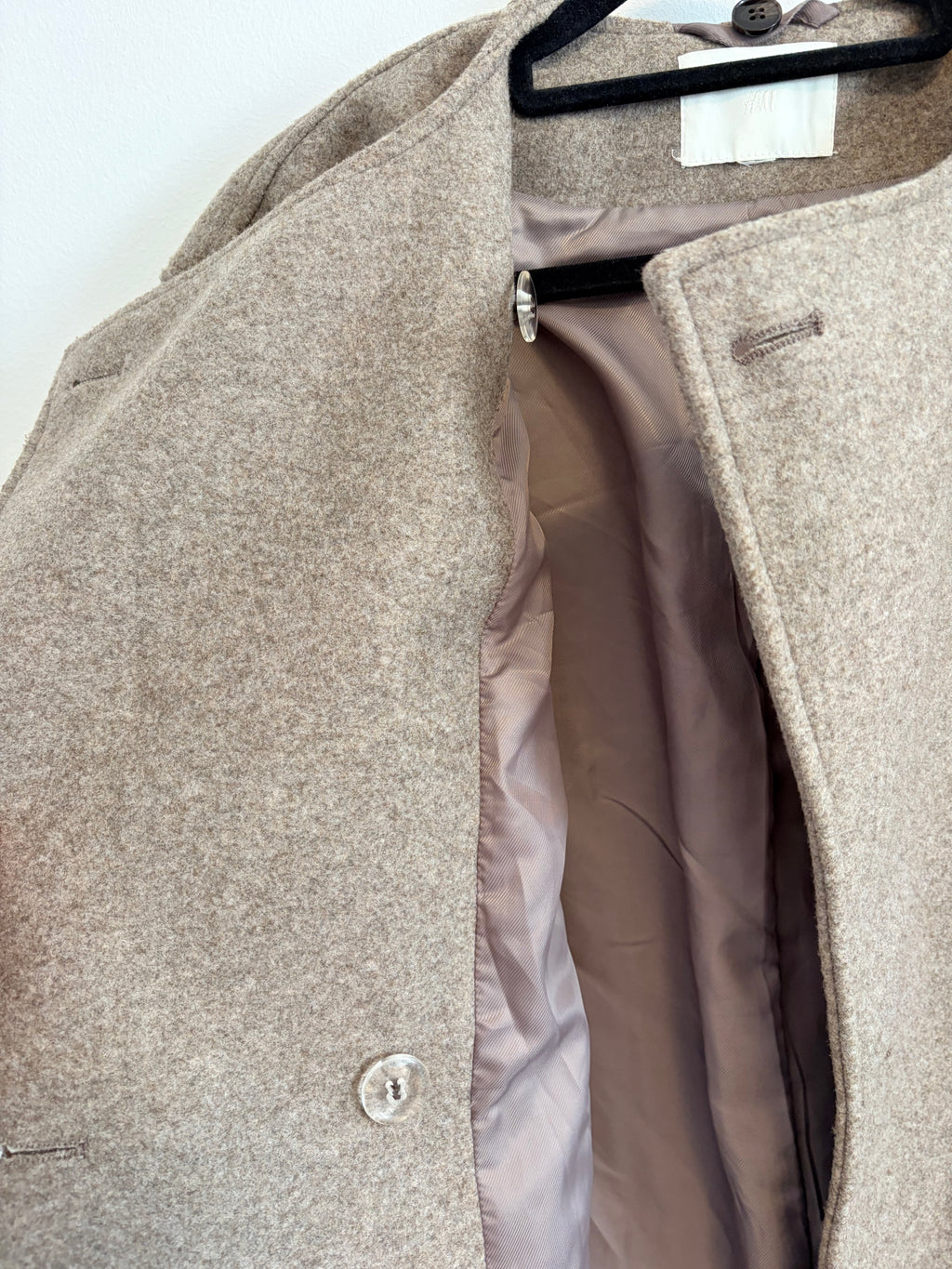 H&M Trenchcoat Mantel mit Schalkragen Gr. S beige braun