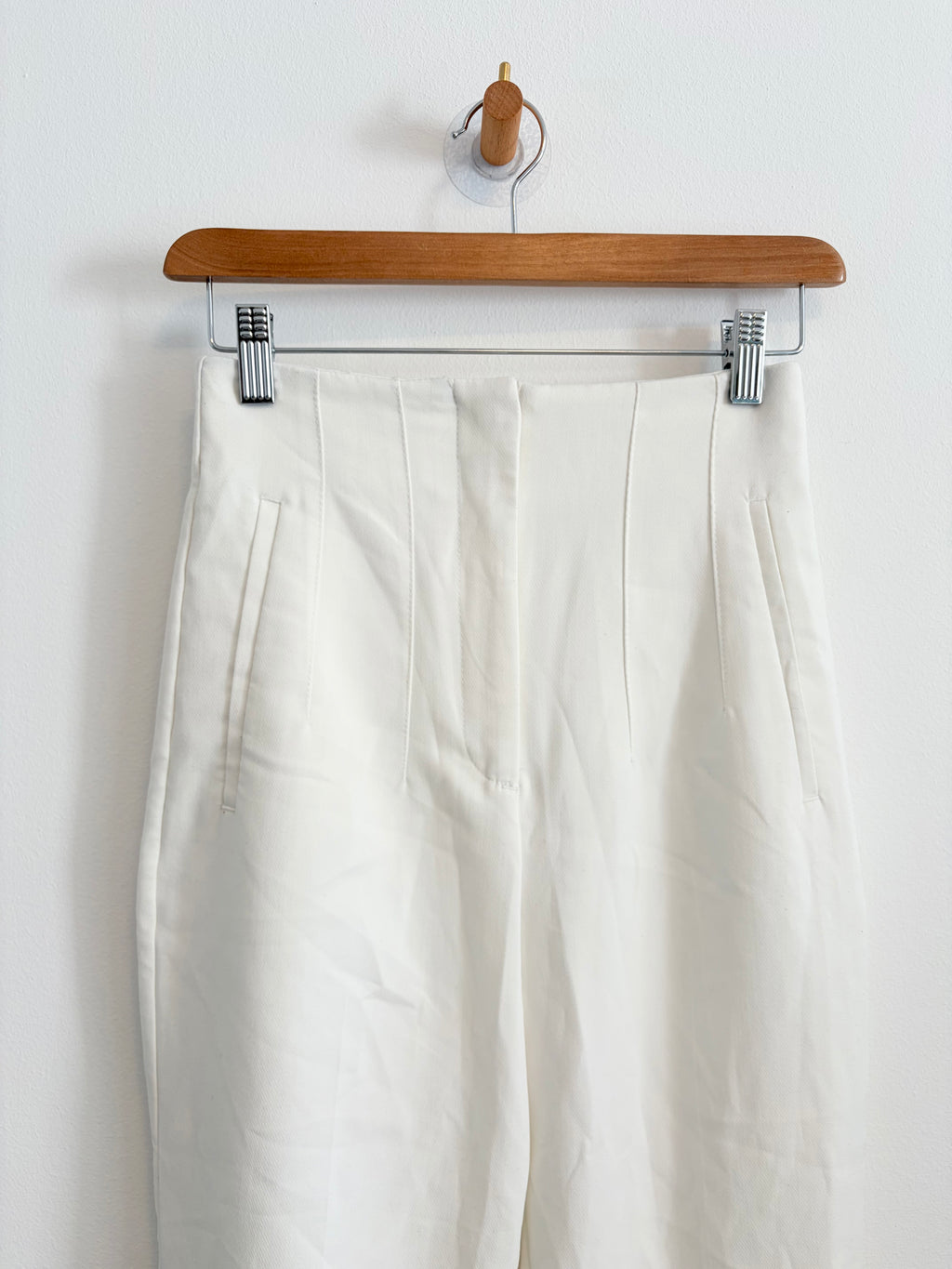 Zara weiße Bügelfaltenhose Hoher Bund Gr. XS