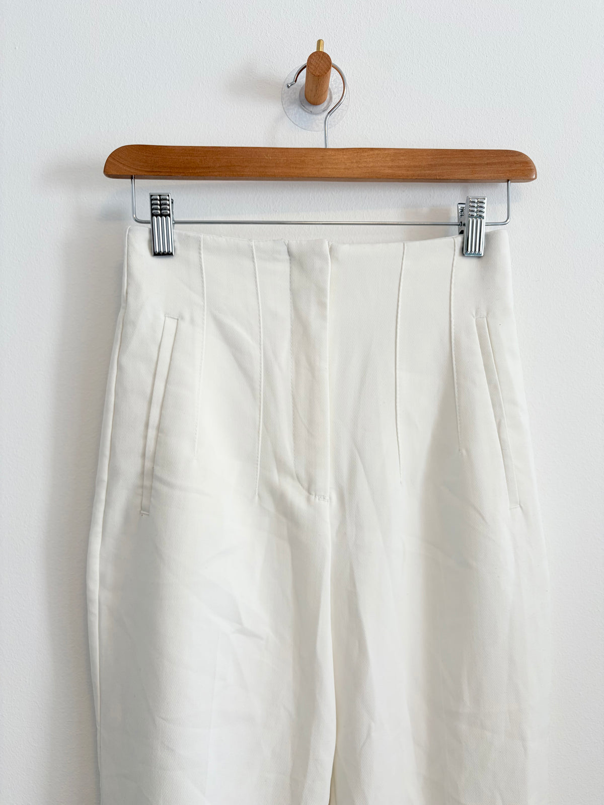 Zara weiße Bügelfaltenhose Hoher Bund Gr. XS