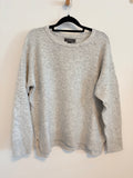 Primark Strickpullover grau mit Perlenbesatz Gr. M