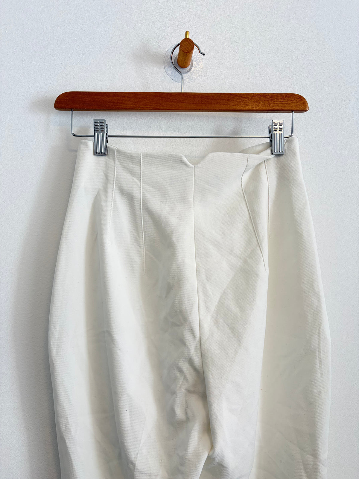 Zara weiße Bügelfaltenhose Hoher Bund Gr. XS