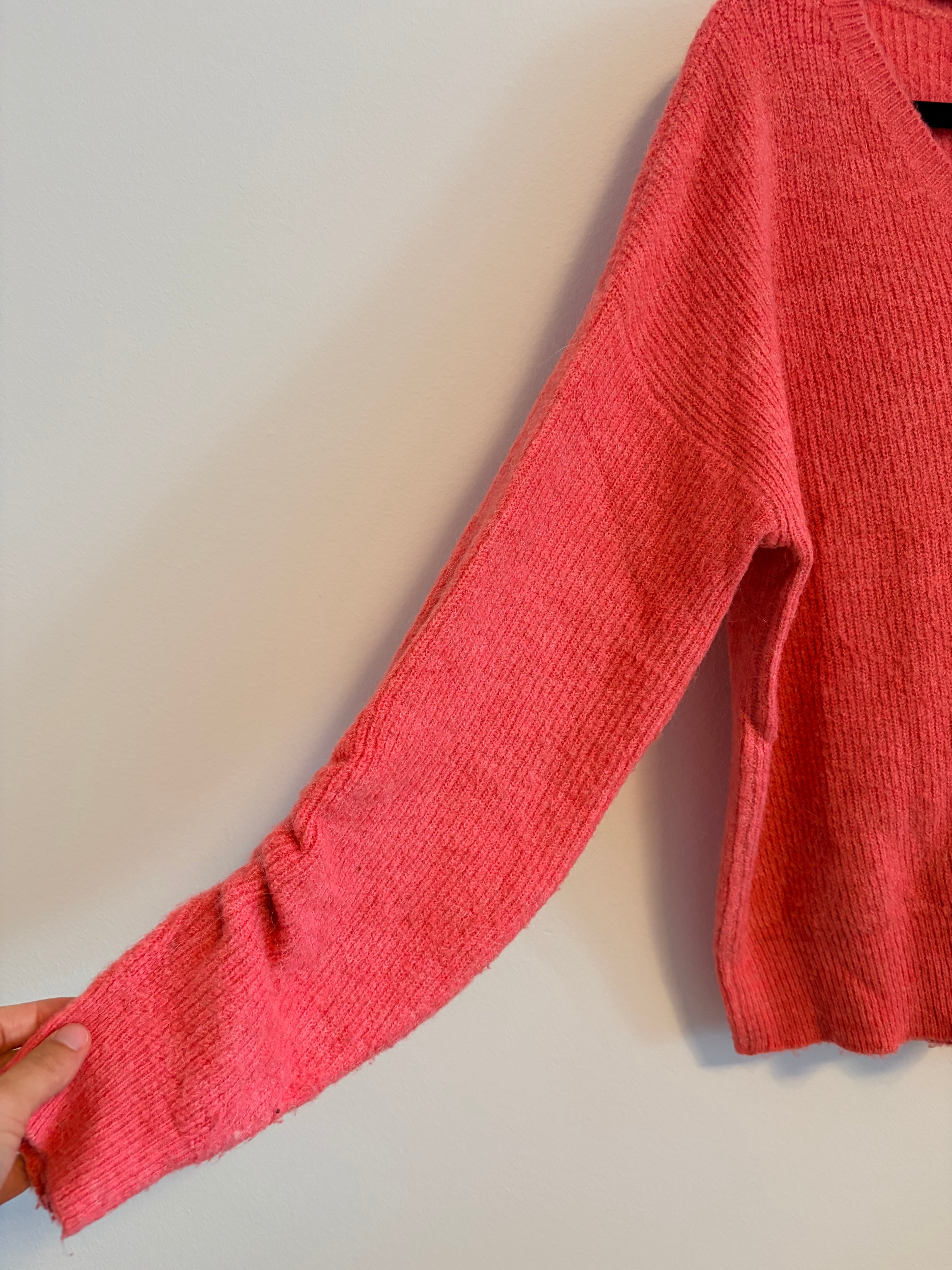 Vero Moda Strickpullover Feinstrick rot pink Gr. S Raffung