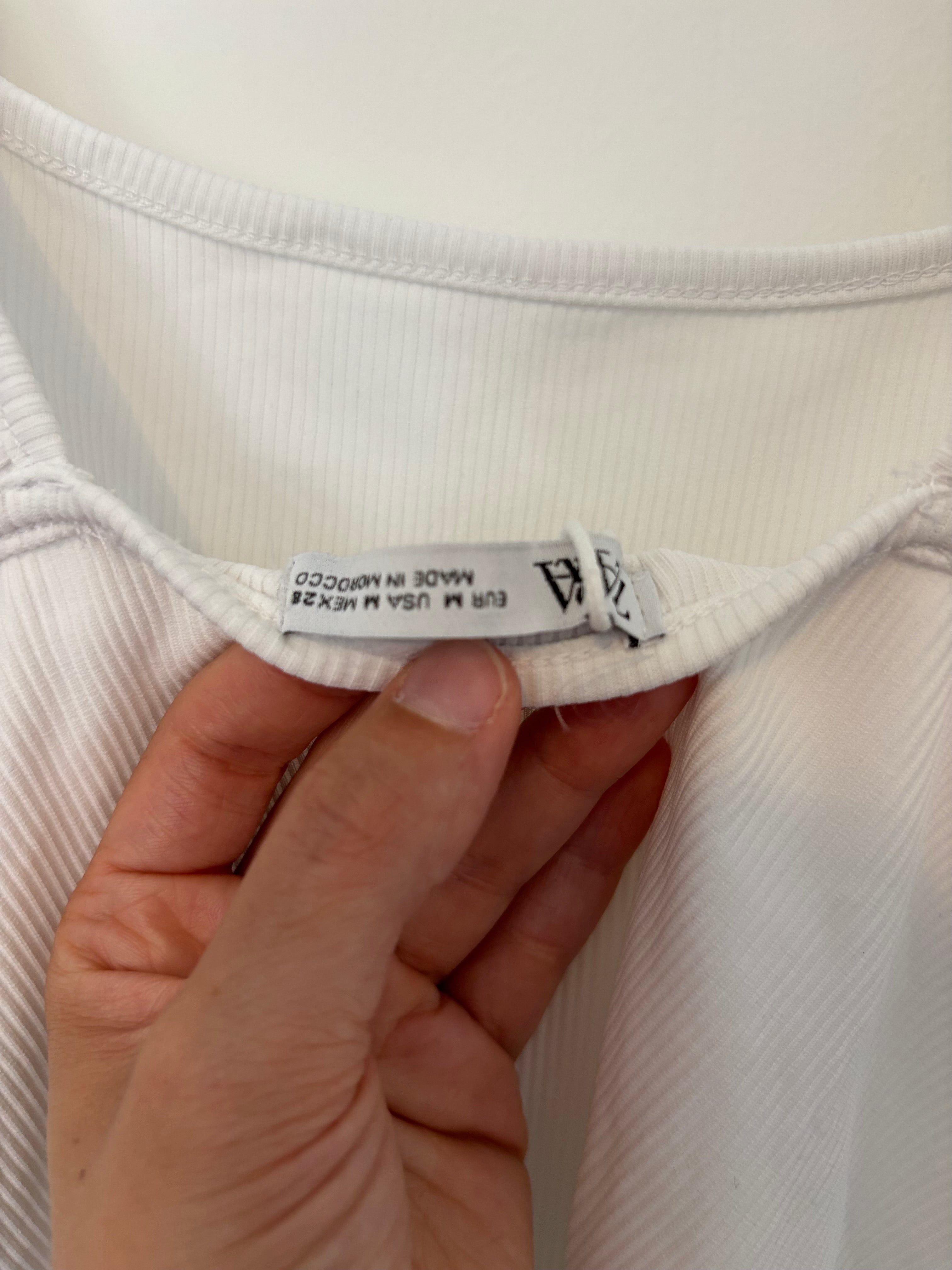 Zara weißer Body mit Rüschen