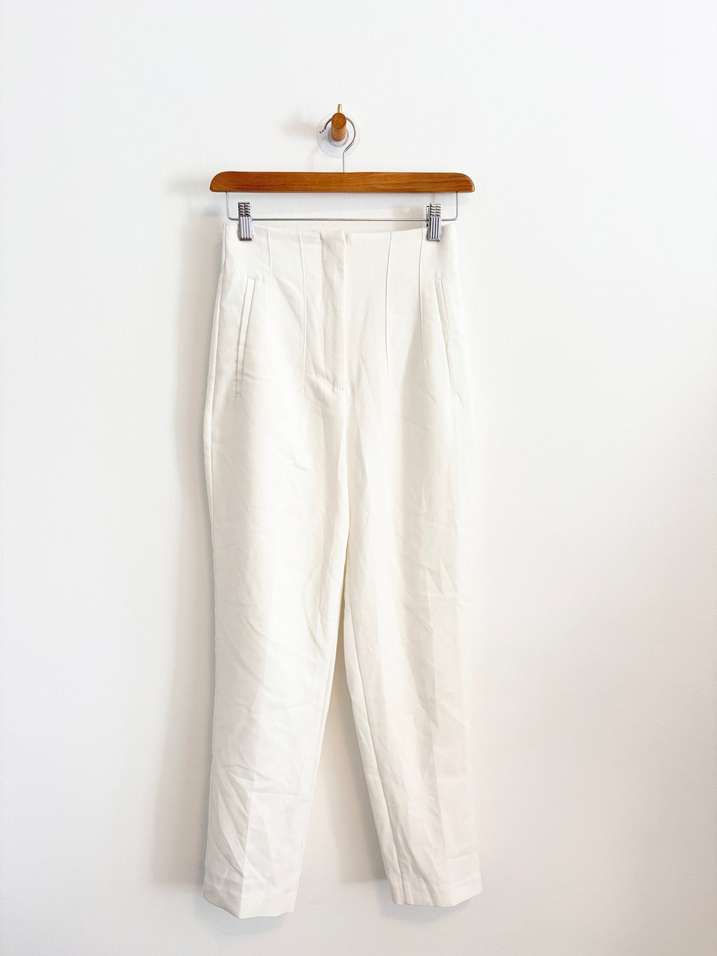 Zara weiße Bügelfaltenhose Hoher Bund Gr. XS