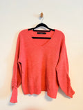 Vero Moda Strickpullover Feinstrick rot pink Gr. S Raffung