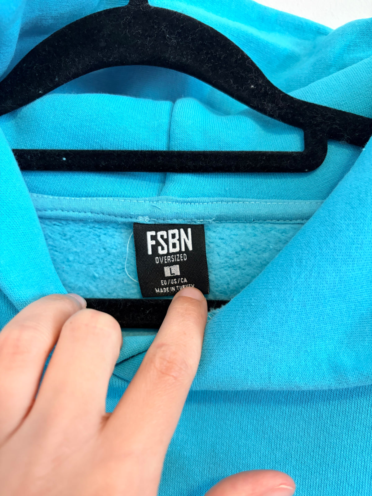 FSBN Hoodie Kapuzenpullover unisex Gr. L Türkis